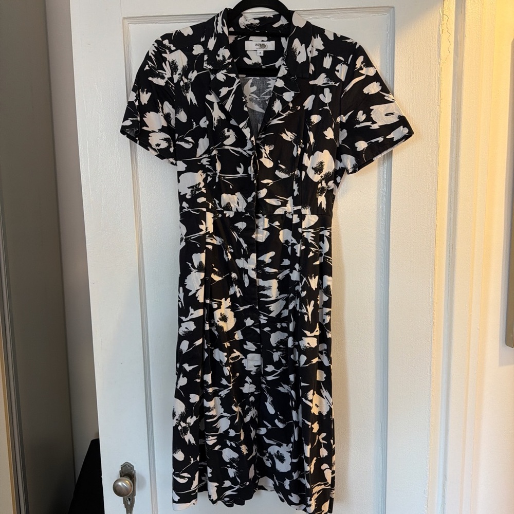 Jason Wu Black and White Patterned Midi Dress